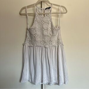 Doe & Rae White Lace Halter Top